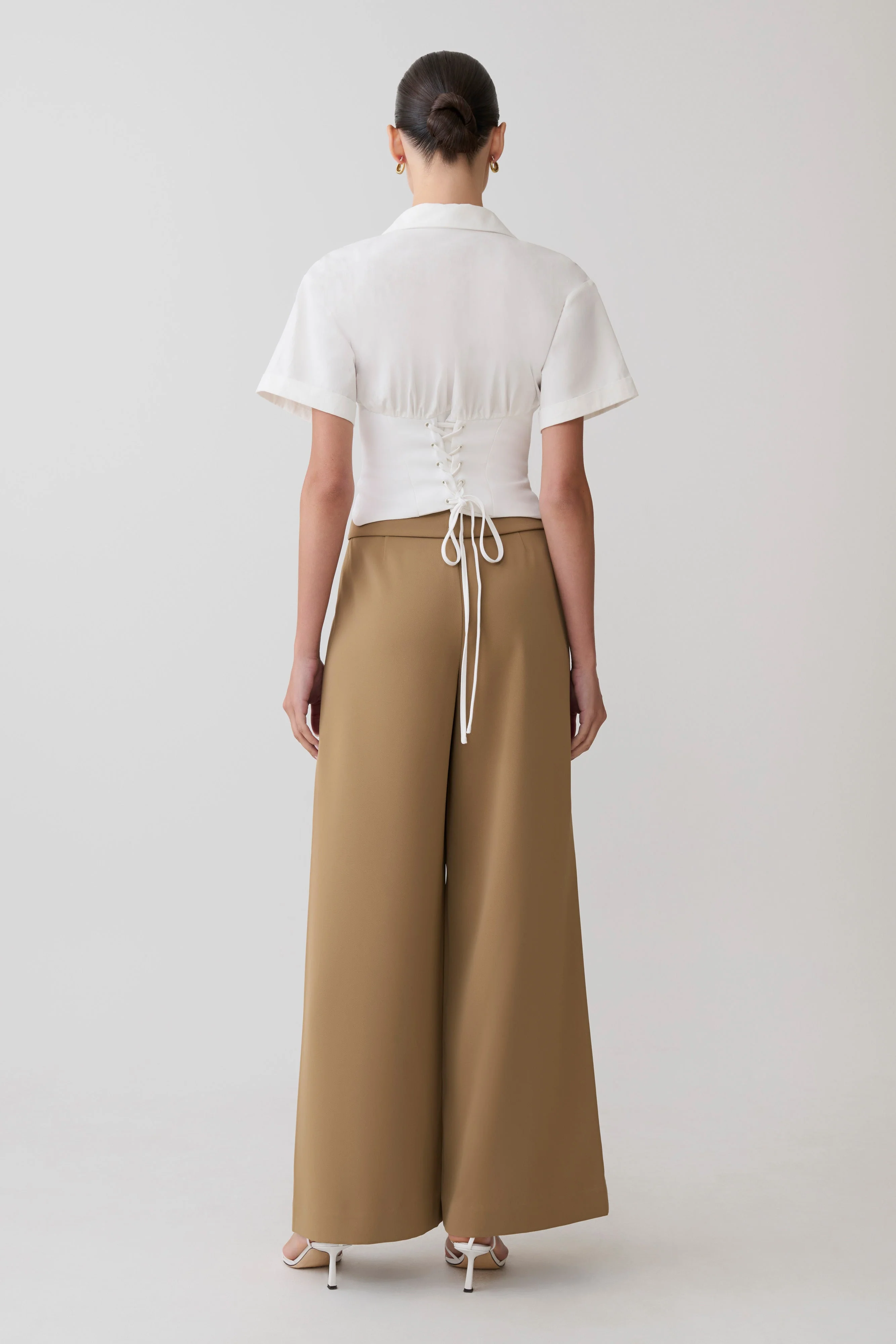 Tanya Wide Leg Suiting Pants - Camel - Image 2
