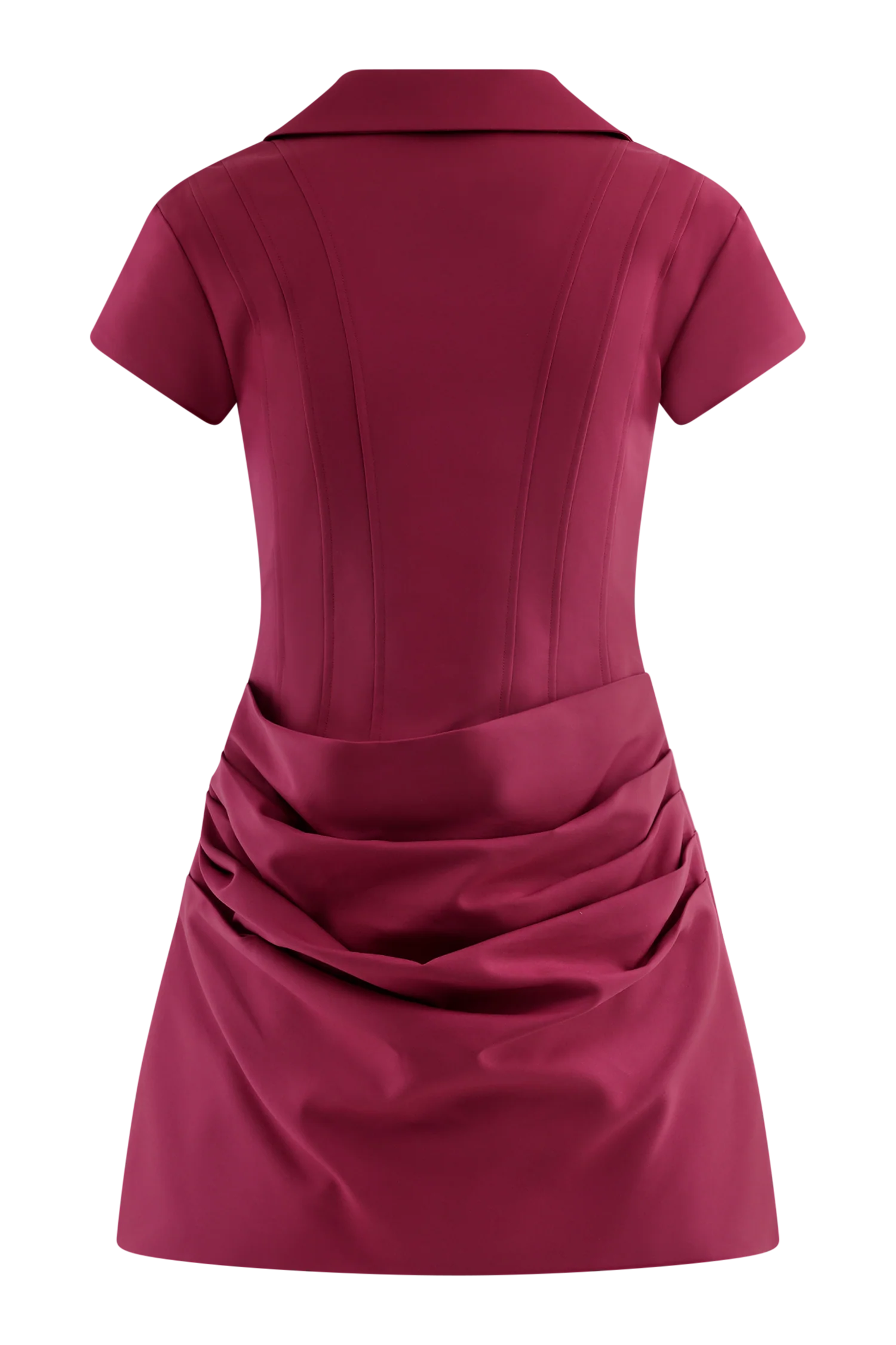 Tarryn Collared Cotton Mini Dress - Dragonfruit - Image 10