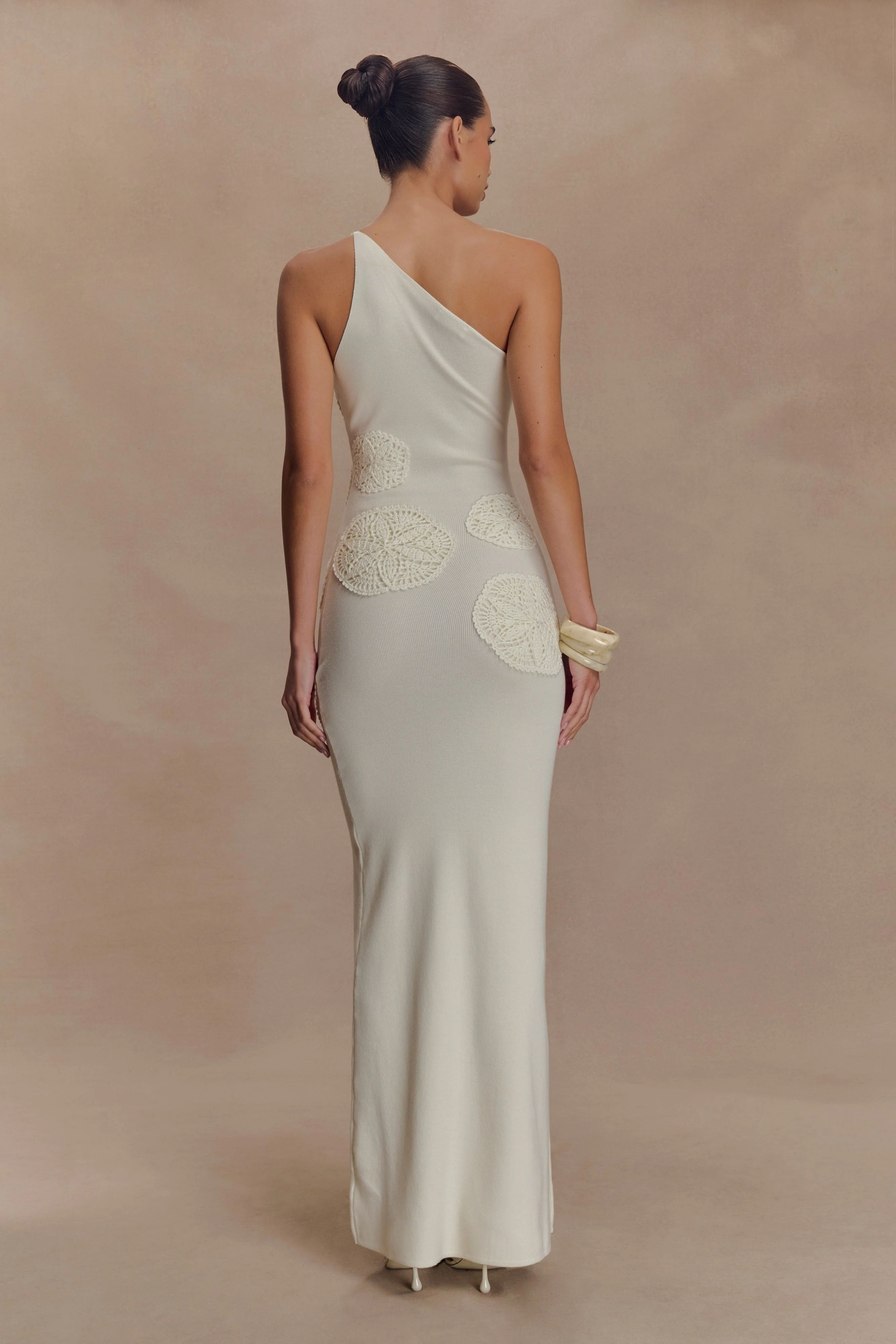 Teneika Crochet Knit Maxi Dress - Ivory - Image 2