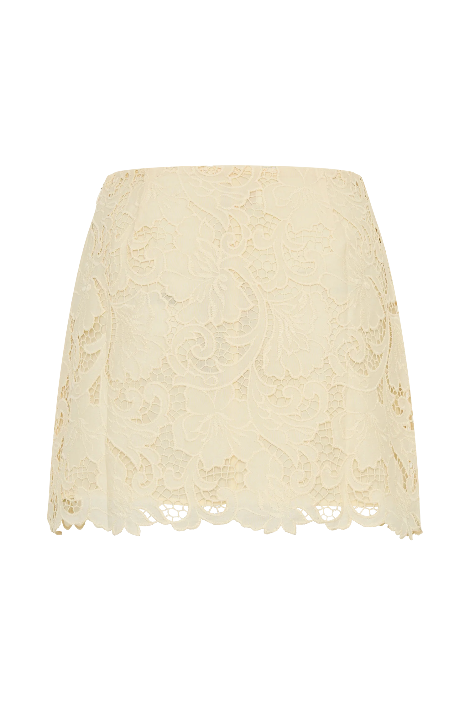 Tessa Broderie Mini Skirt - Lemon - Image 9
