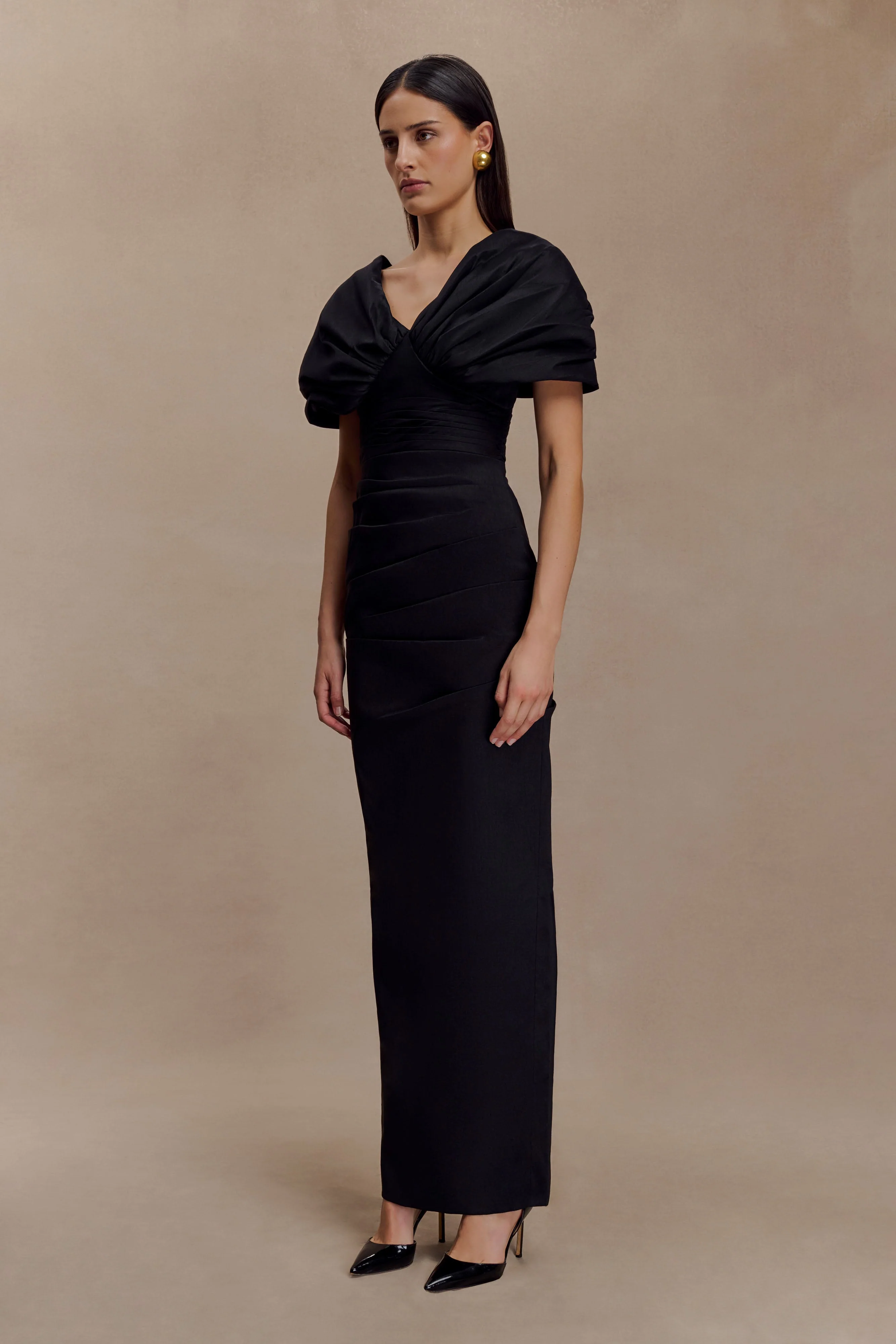 Thelma Bardot Maxi Dress - Black - Image 4