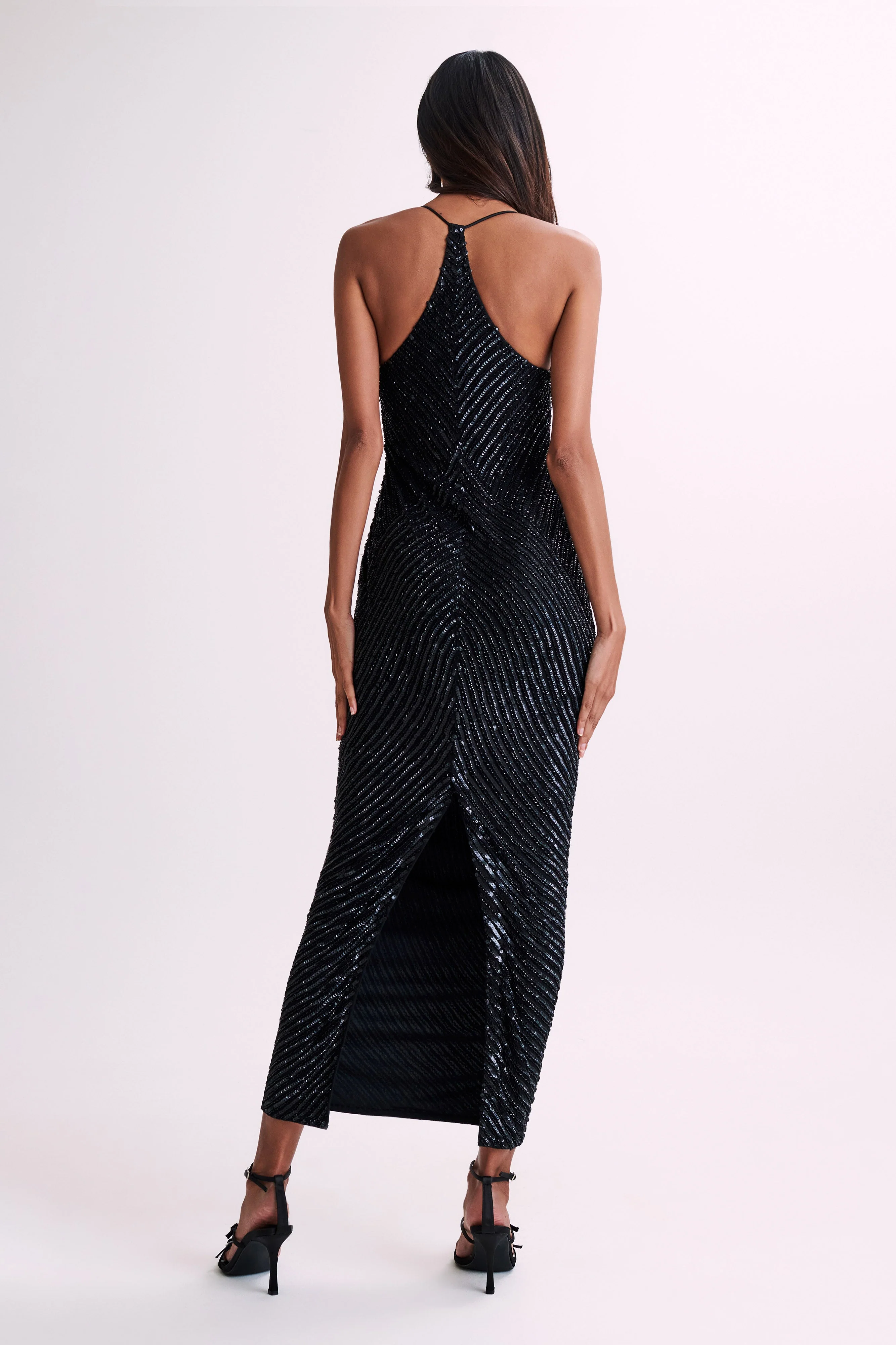 Tierra Sequin Maxi Dress - Black - Image 4