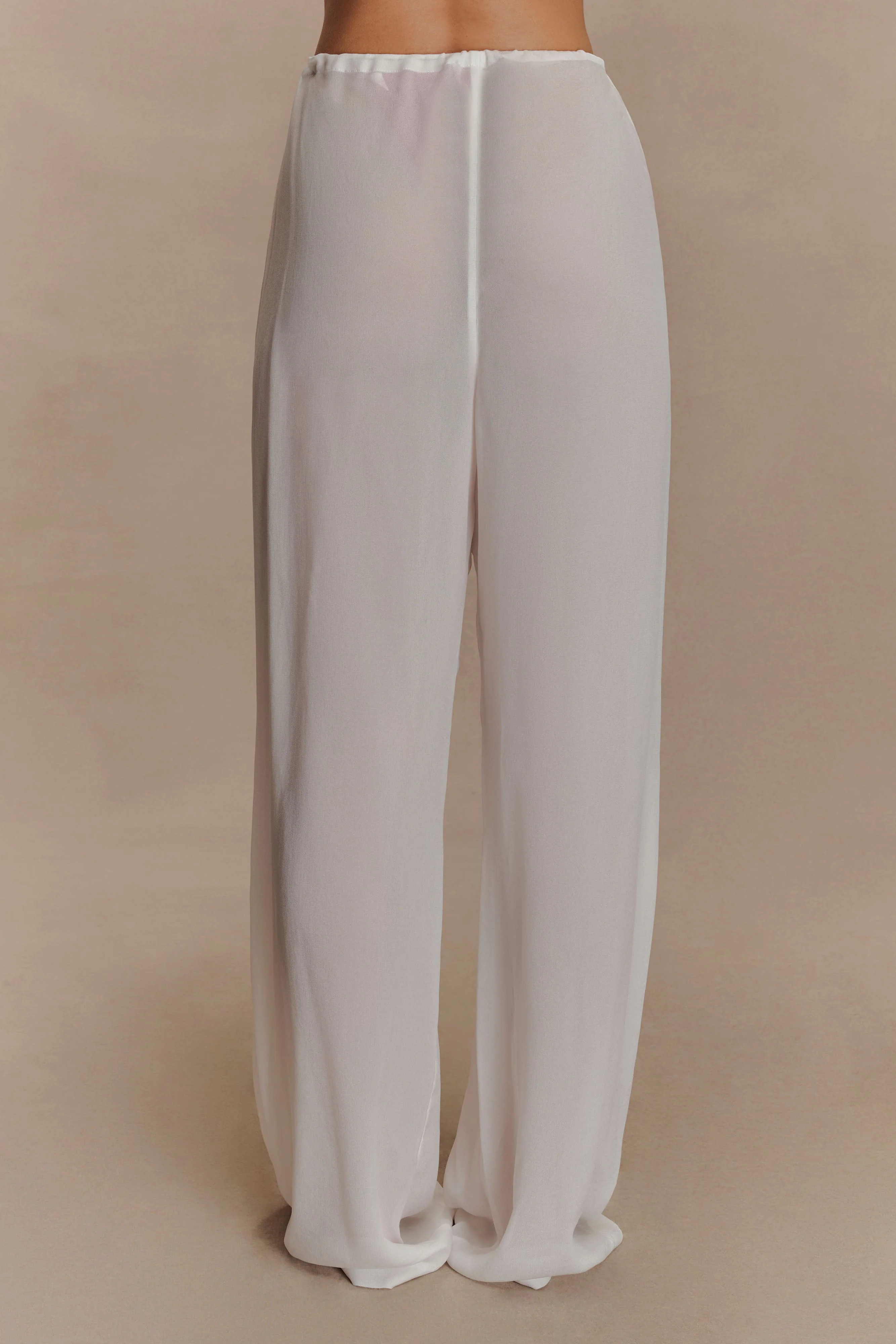 Tonya Sheer Straight Leg Pant - Ivory - Image 3