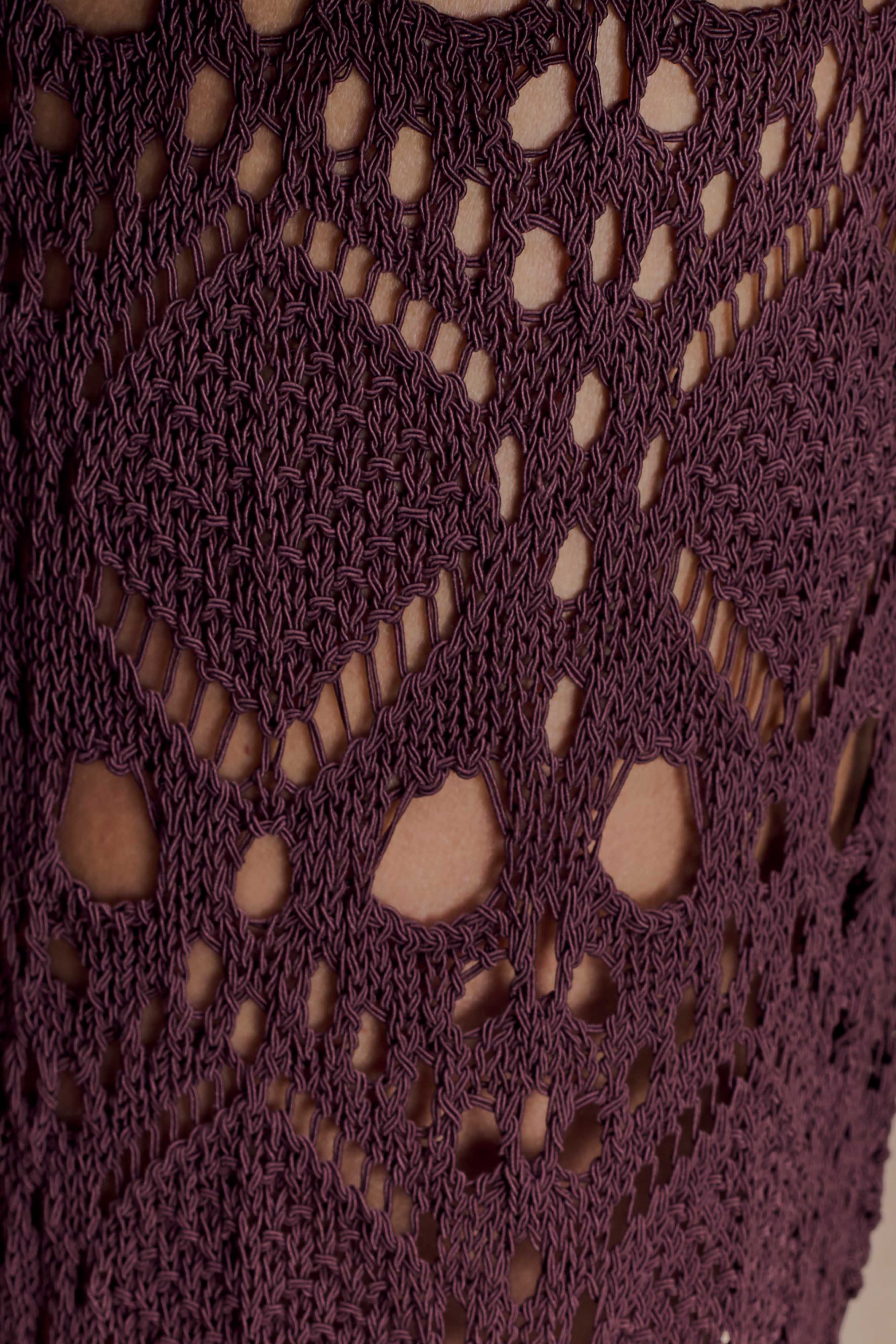 Trena Crochet Knit Pants - Chocolate - Image 7