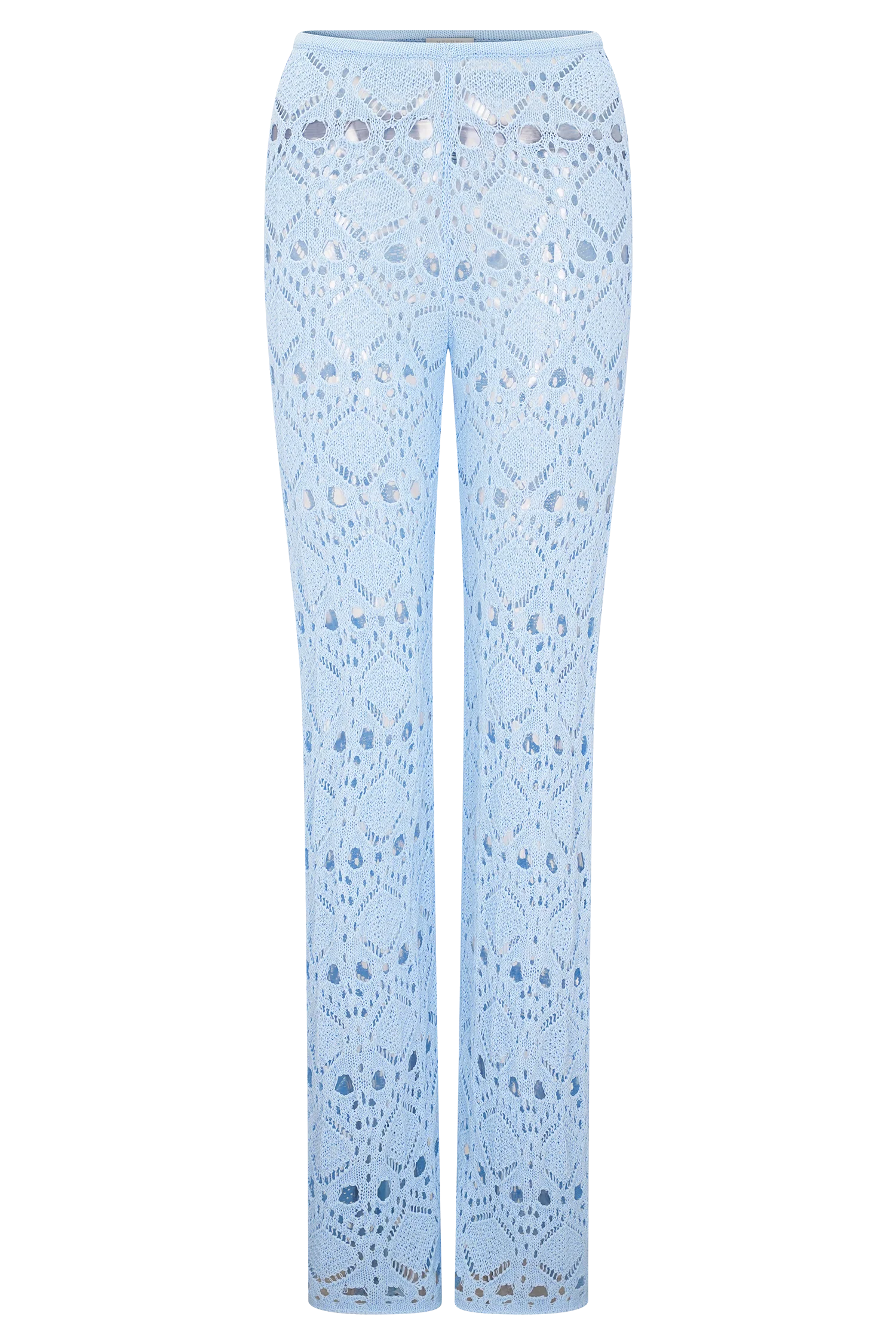 Trena Crochet Knit Pants - Sky Blue - Image 9