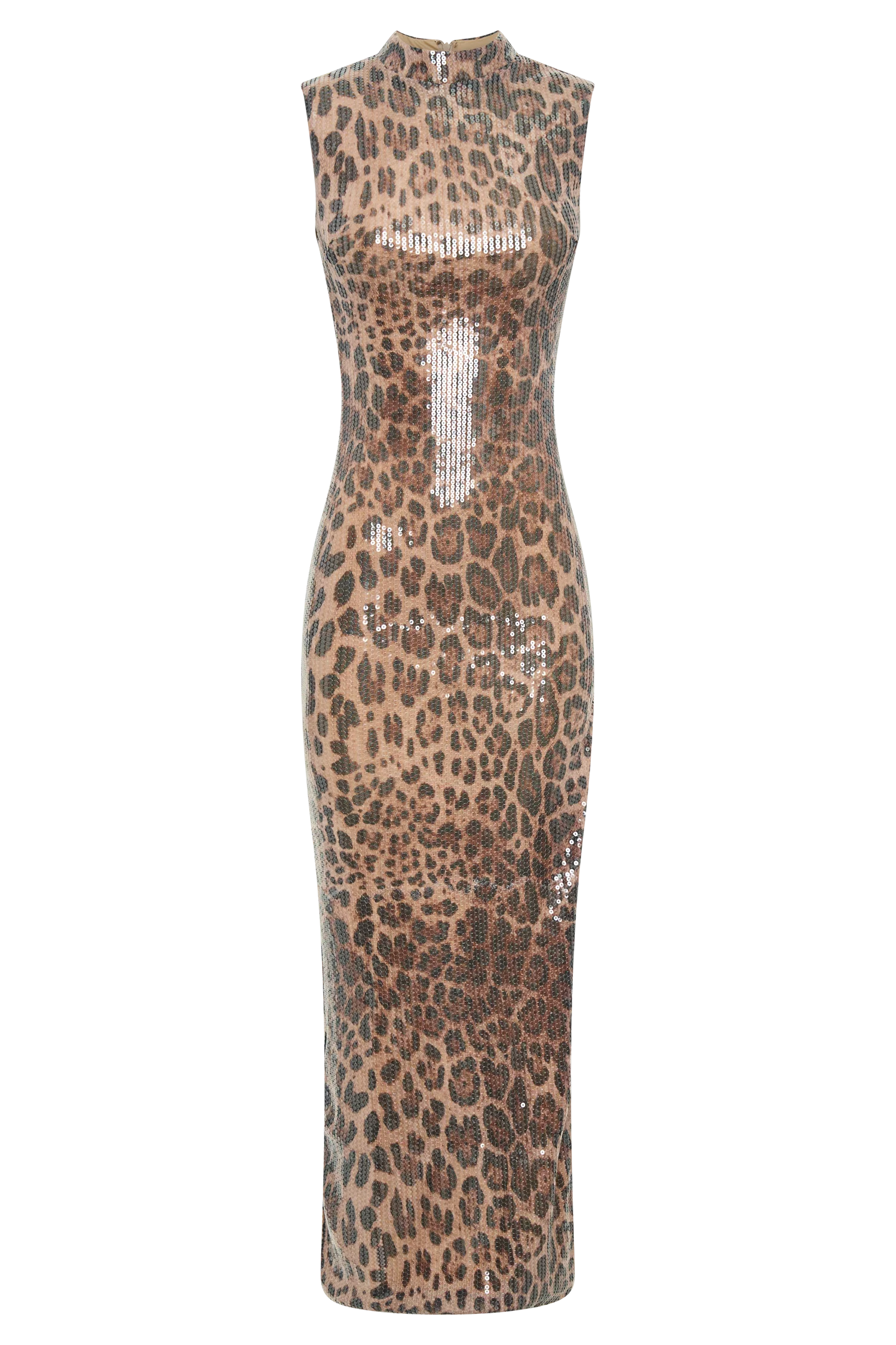Veronica Sequin Midi Dress - Leopard Print - Image 8