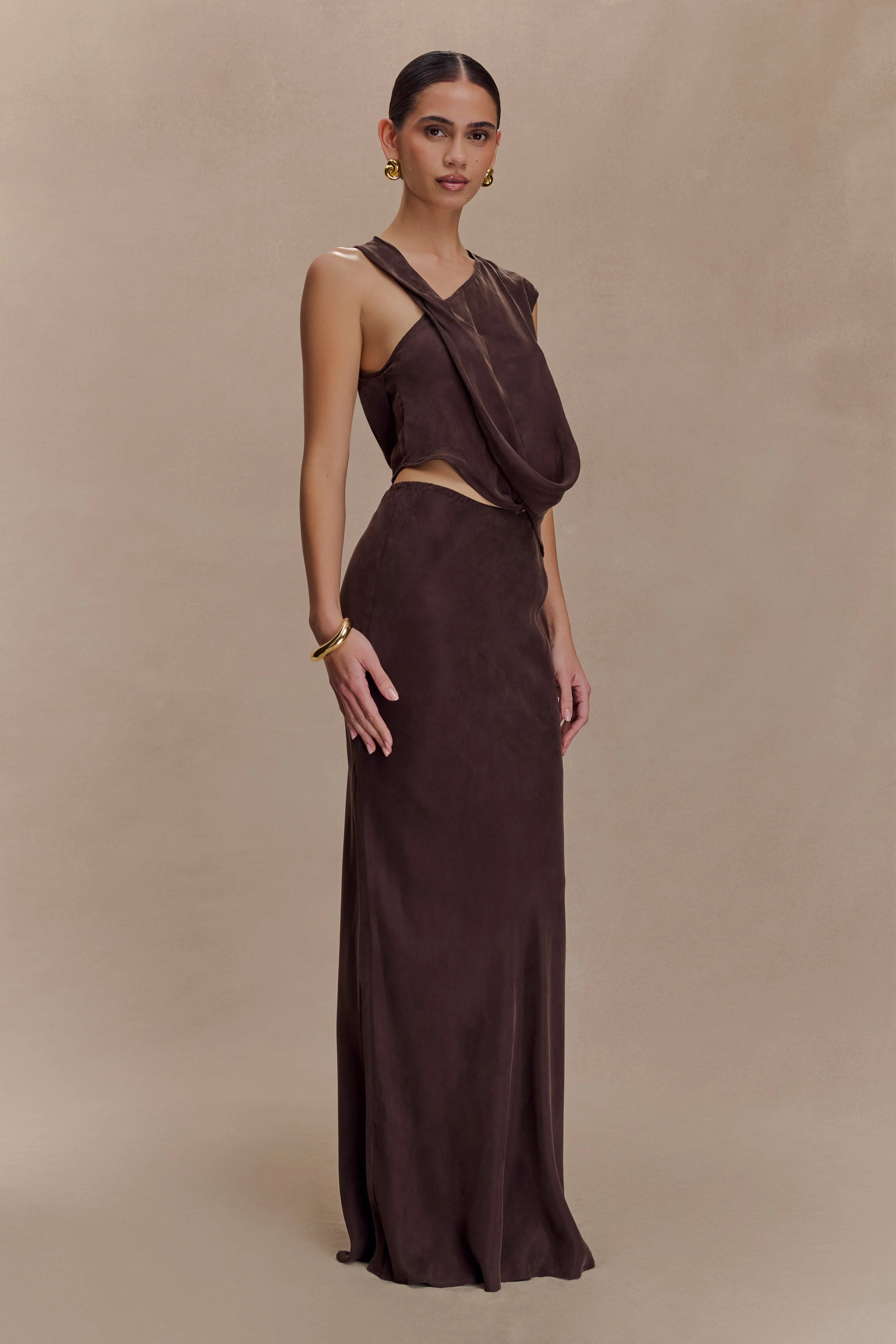 Violeta Asymmetric Top - Dark Chocolate - Image 3
