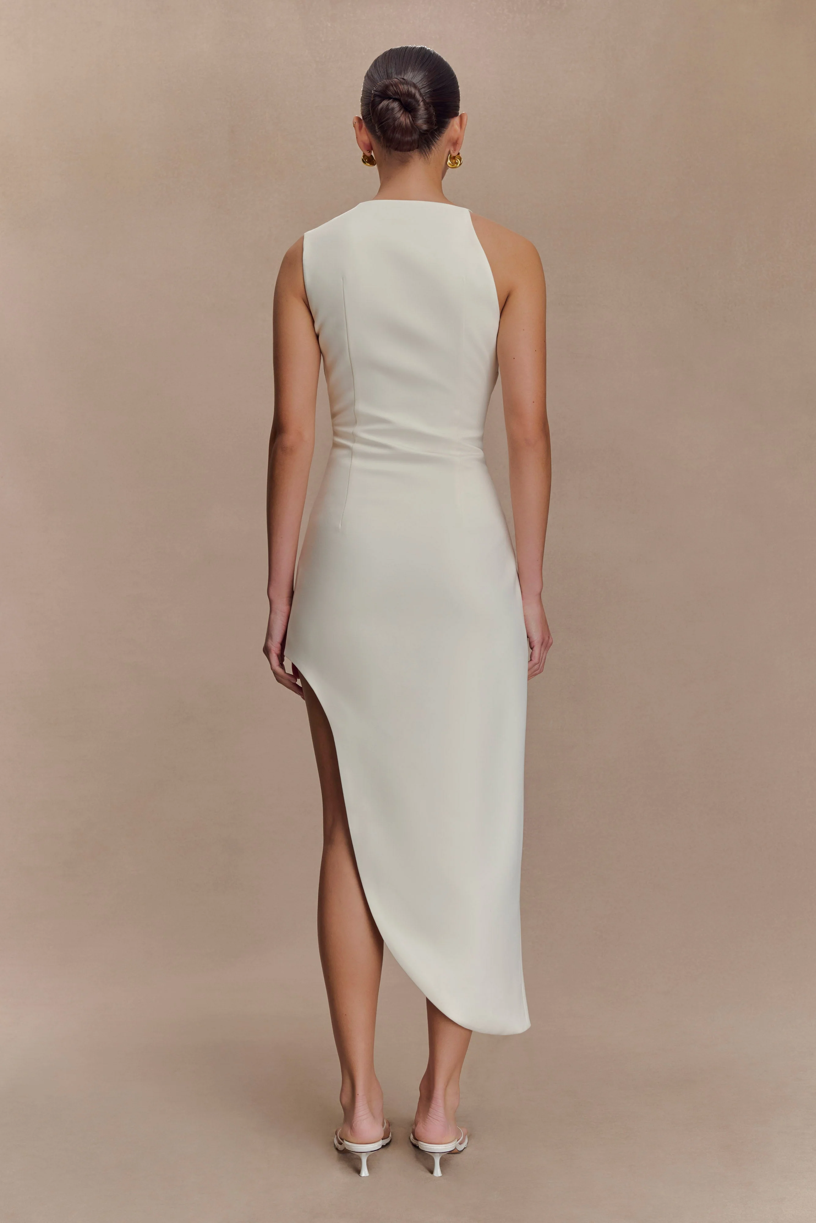 Virginia Suiting Embroidered Midi Dress - White - Image 4