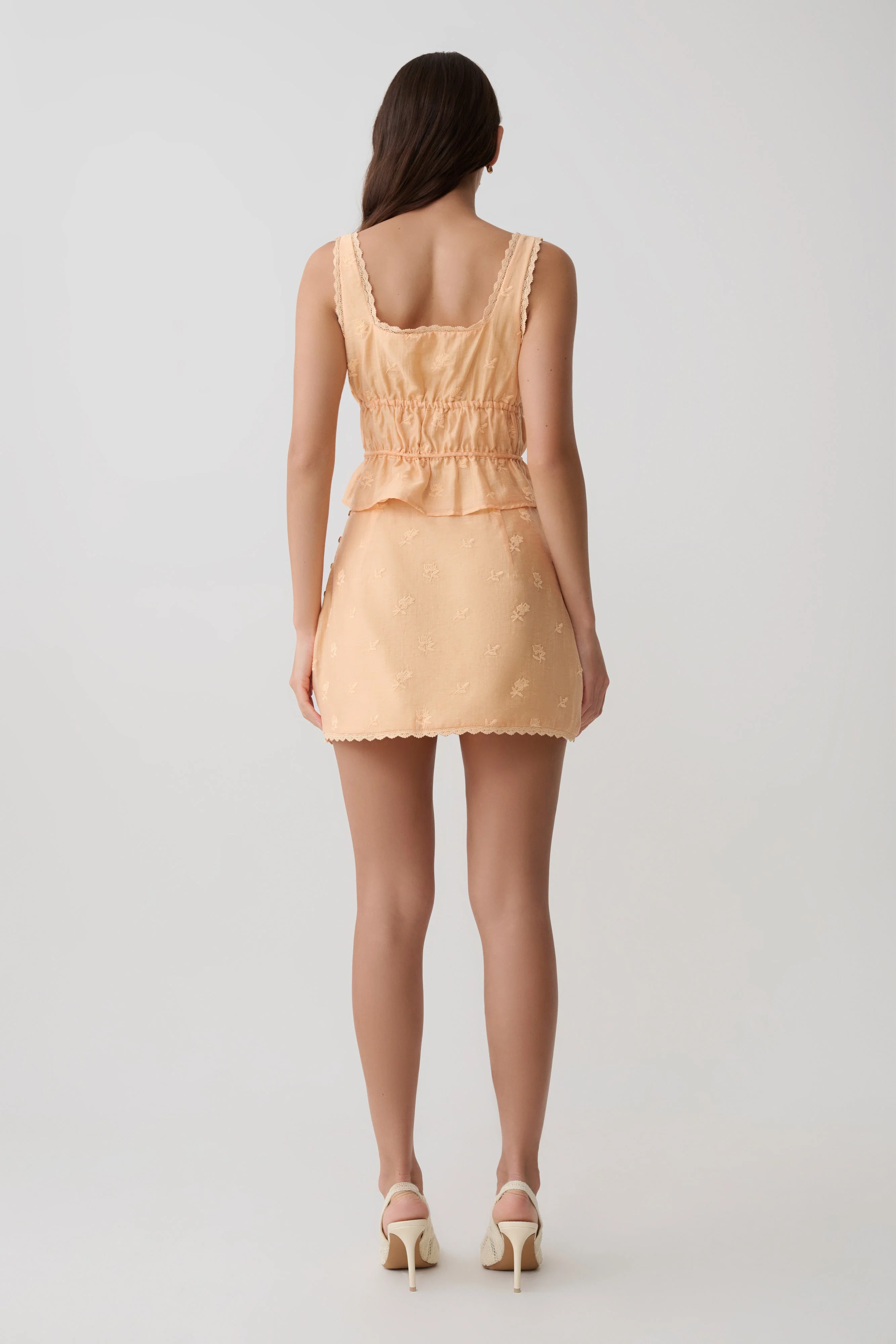 Vivian Embroidered Mini Skirt - Orange - Image 2