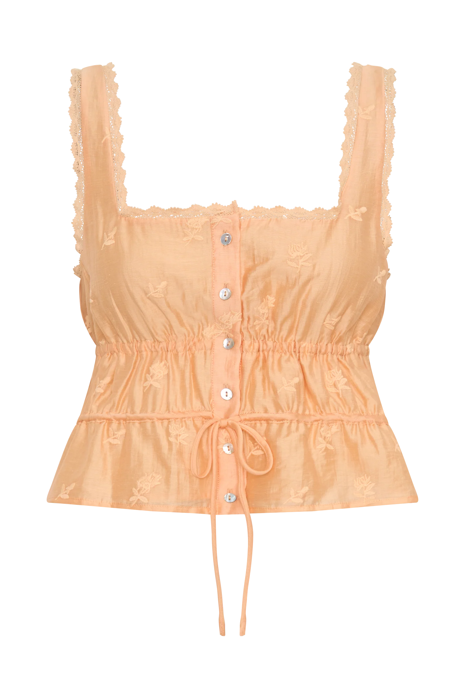 Vivian Embroidered Sleeveless Top - Orange - Image 9