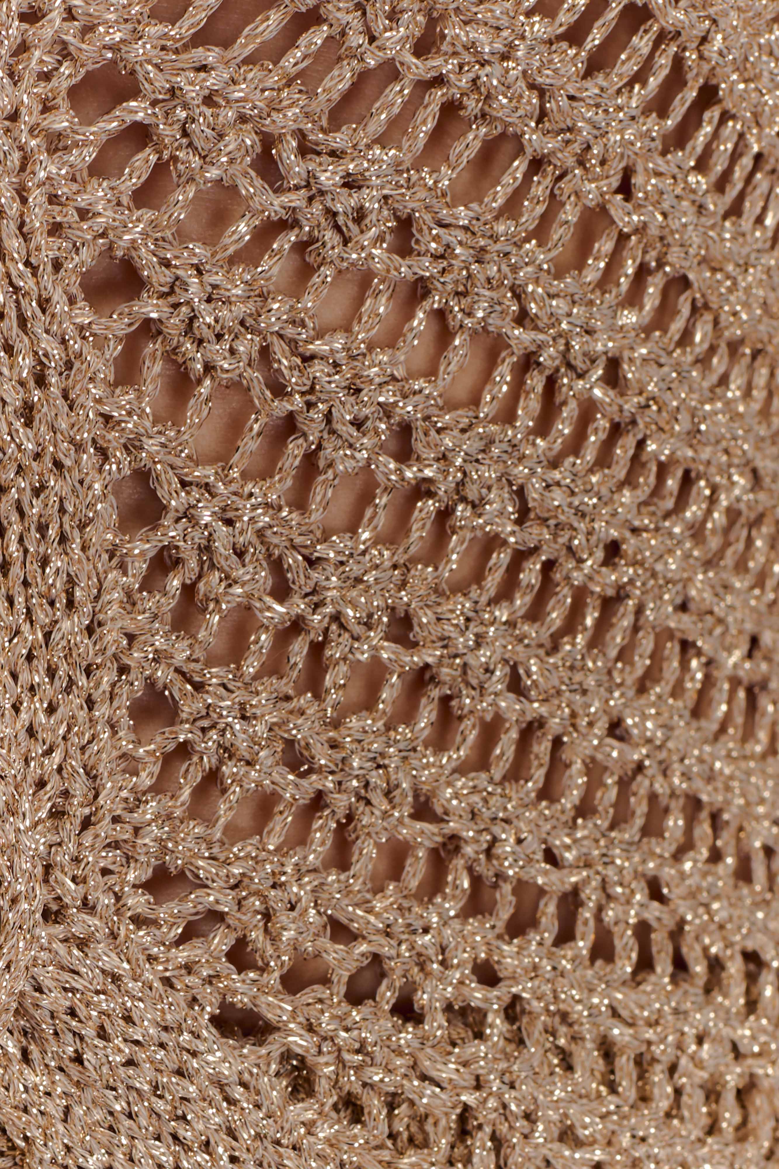 Waverley Metallic Knit Swim Cover Up - Gold - Image 5