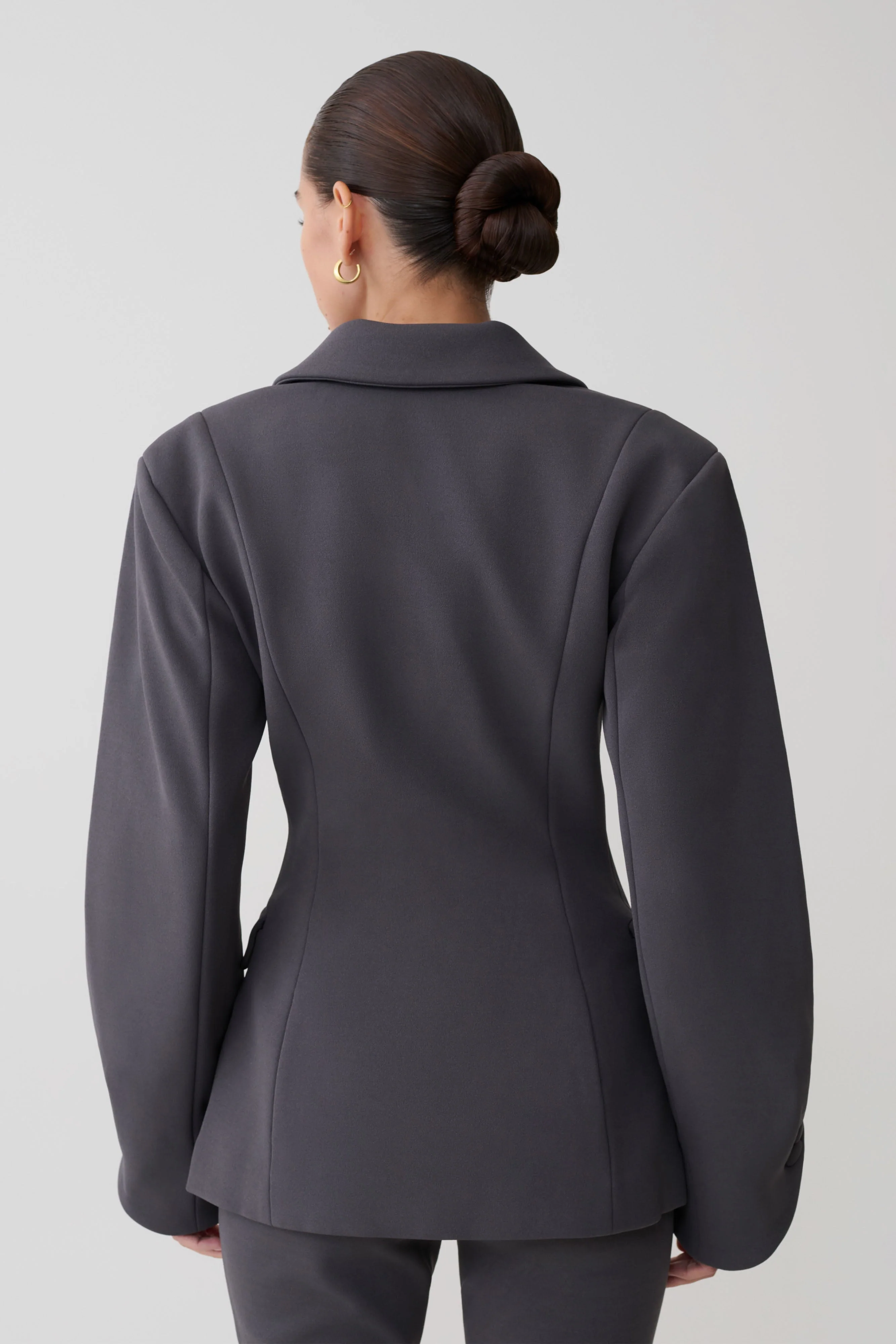 Wesley Structured Blazer - Charcoal Shadow - Image 2