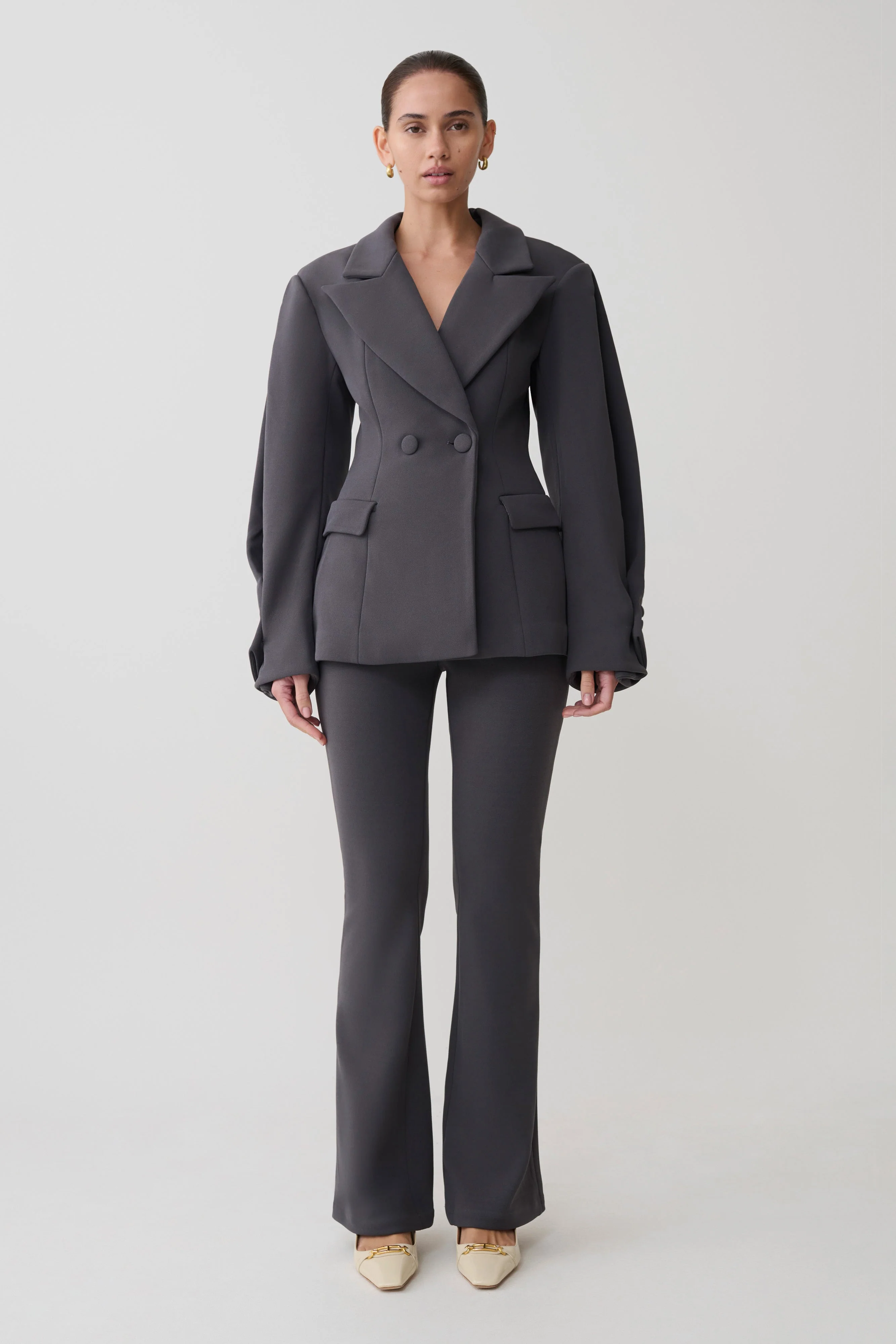 Wesley Structured Blazer - Charcoal Shadow - Image 4