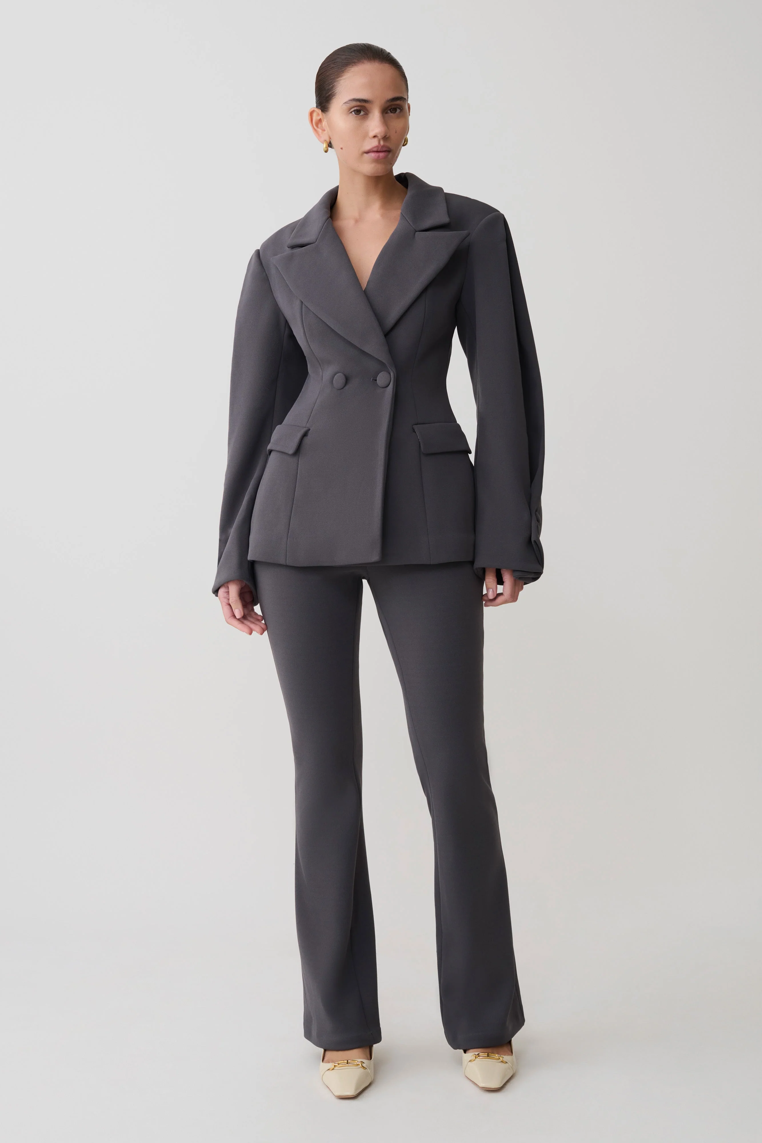 Wesley Structured Blazer - Charcoal Shadow - Image 7