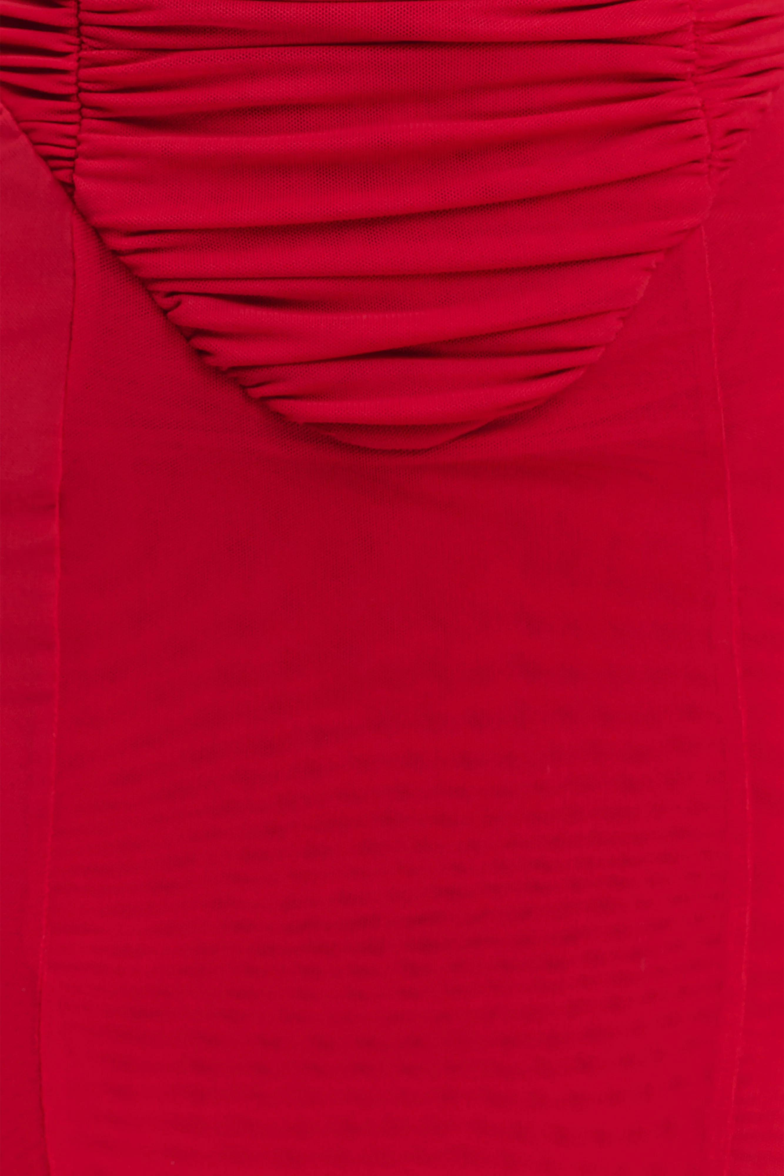 Willa Gathered Mesh Midi Dress - Ruby - Image 6