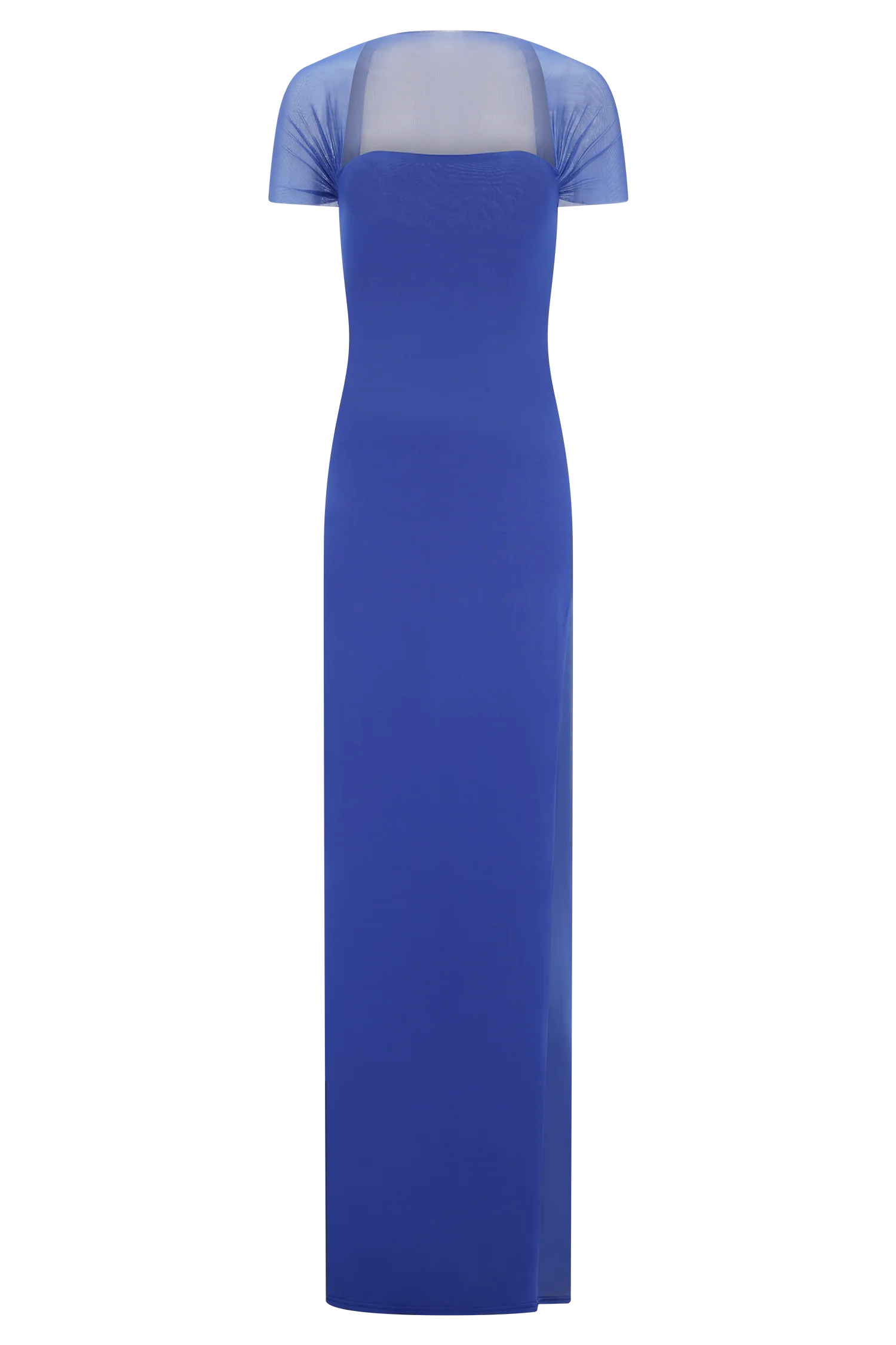Wyatt Slinky And Mesh Maxi Dress - Cobalt Blue - Image 7