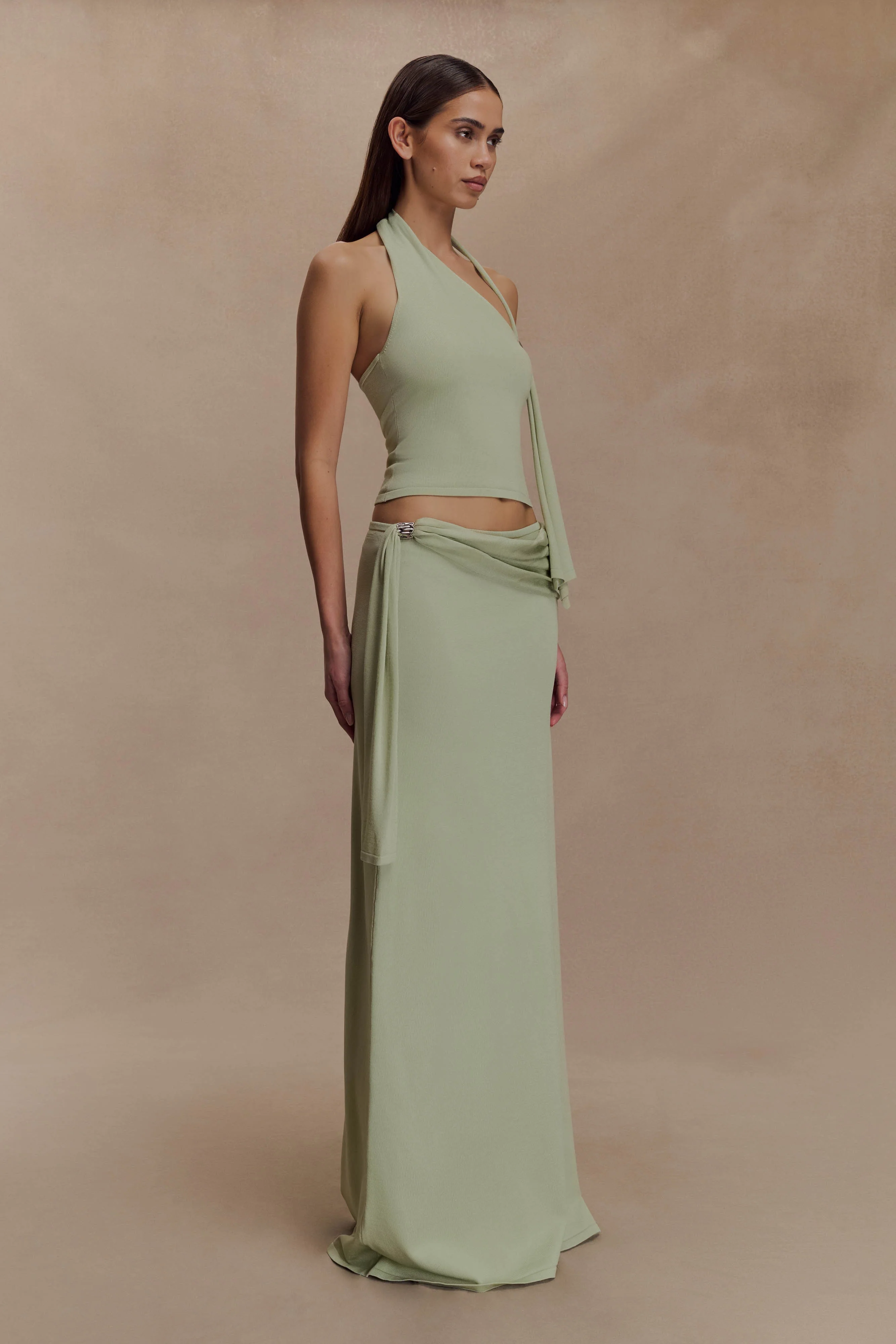 Xanthia Knit Halter Top - Pastel Green - Image 4