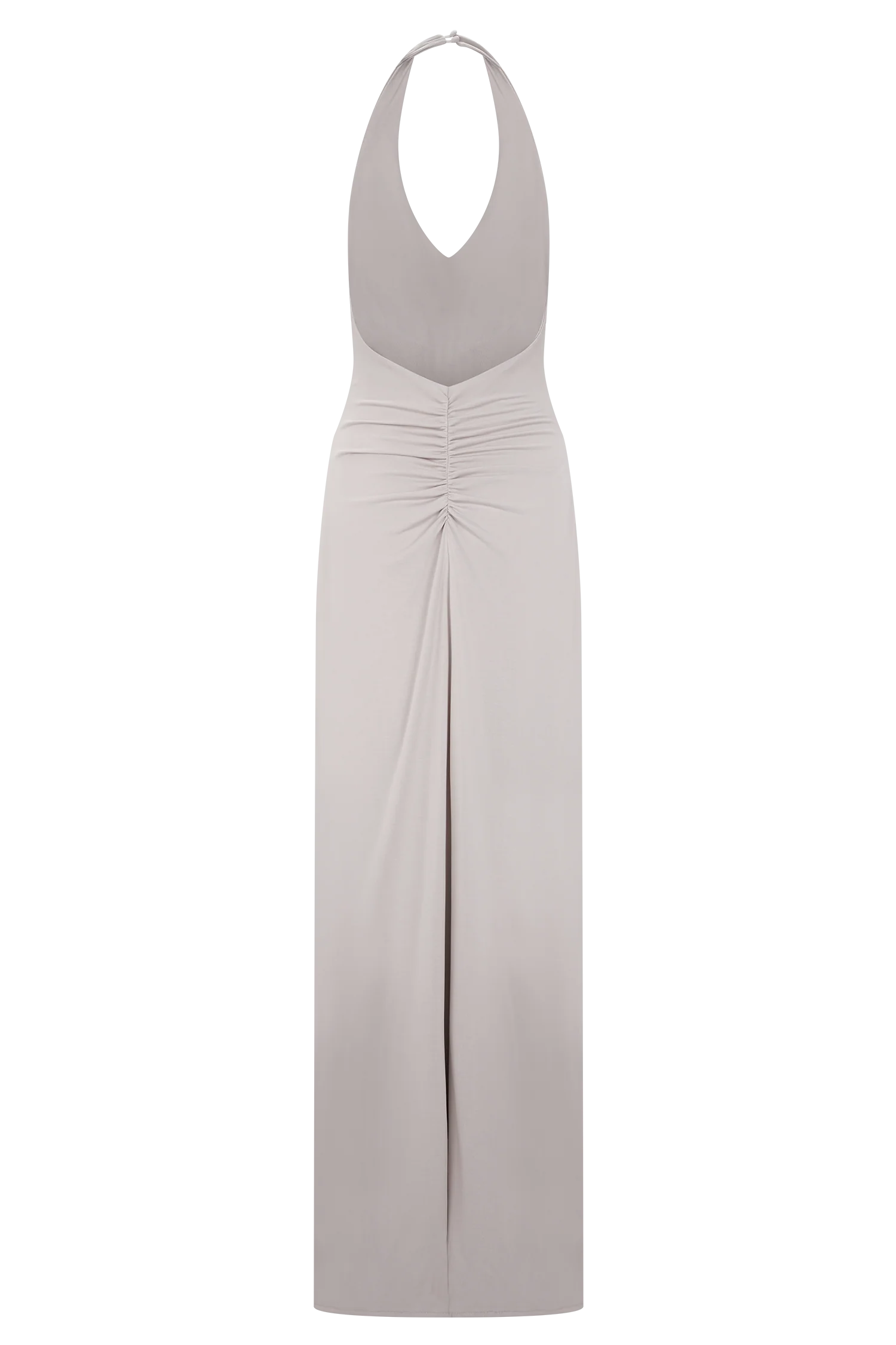 Yelena Ruched Halter Maxi Dress - Taupe - Image 7