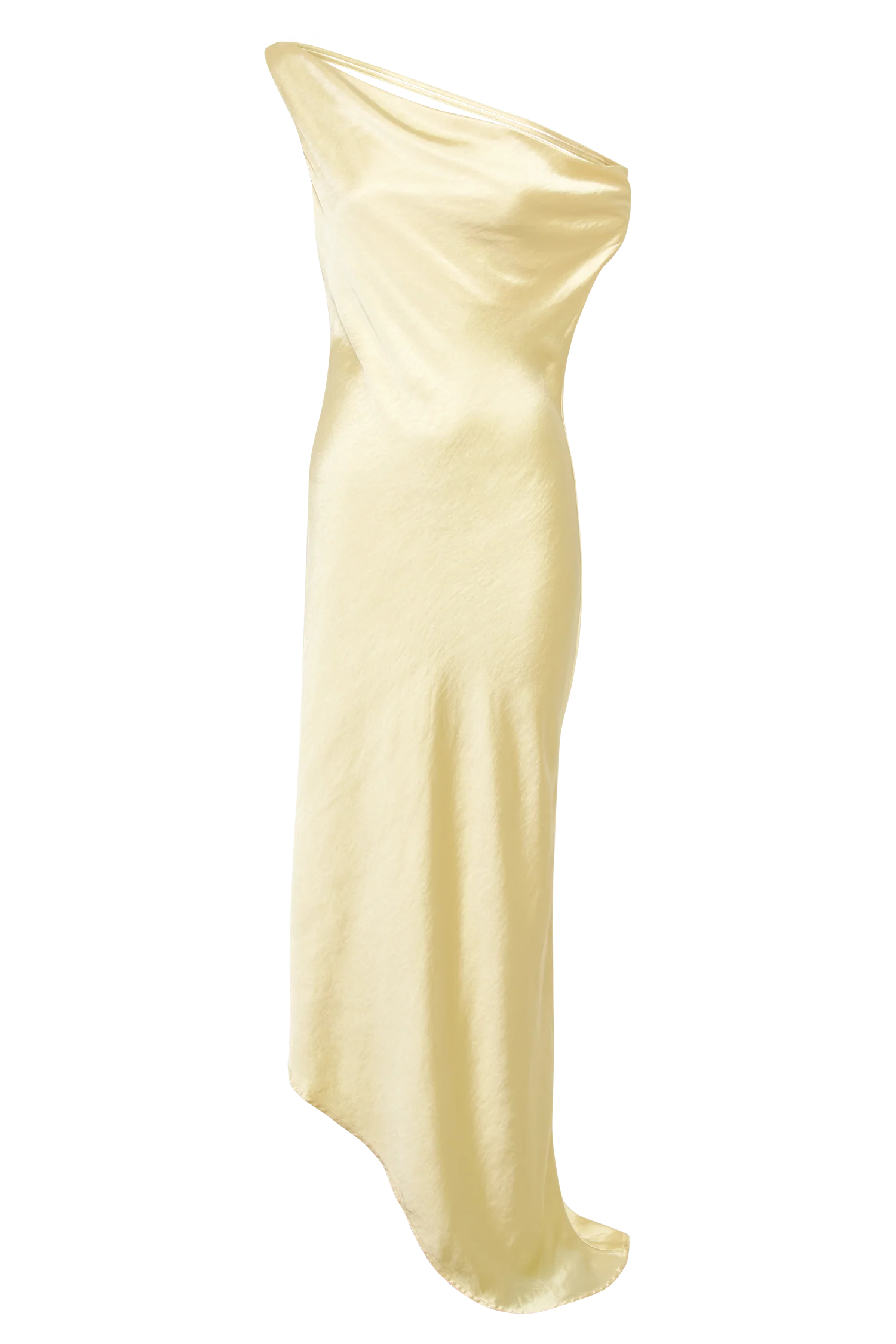 Yvette Slip Maxi Dress With Asymmetrical Hem - Butter - Image 9