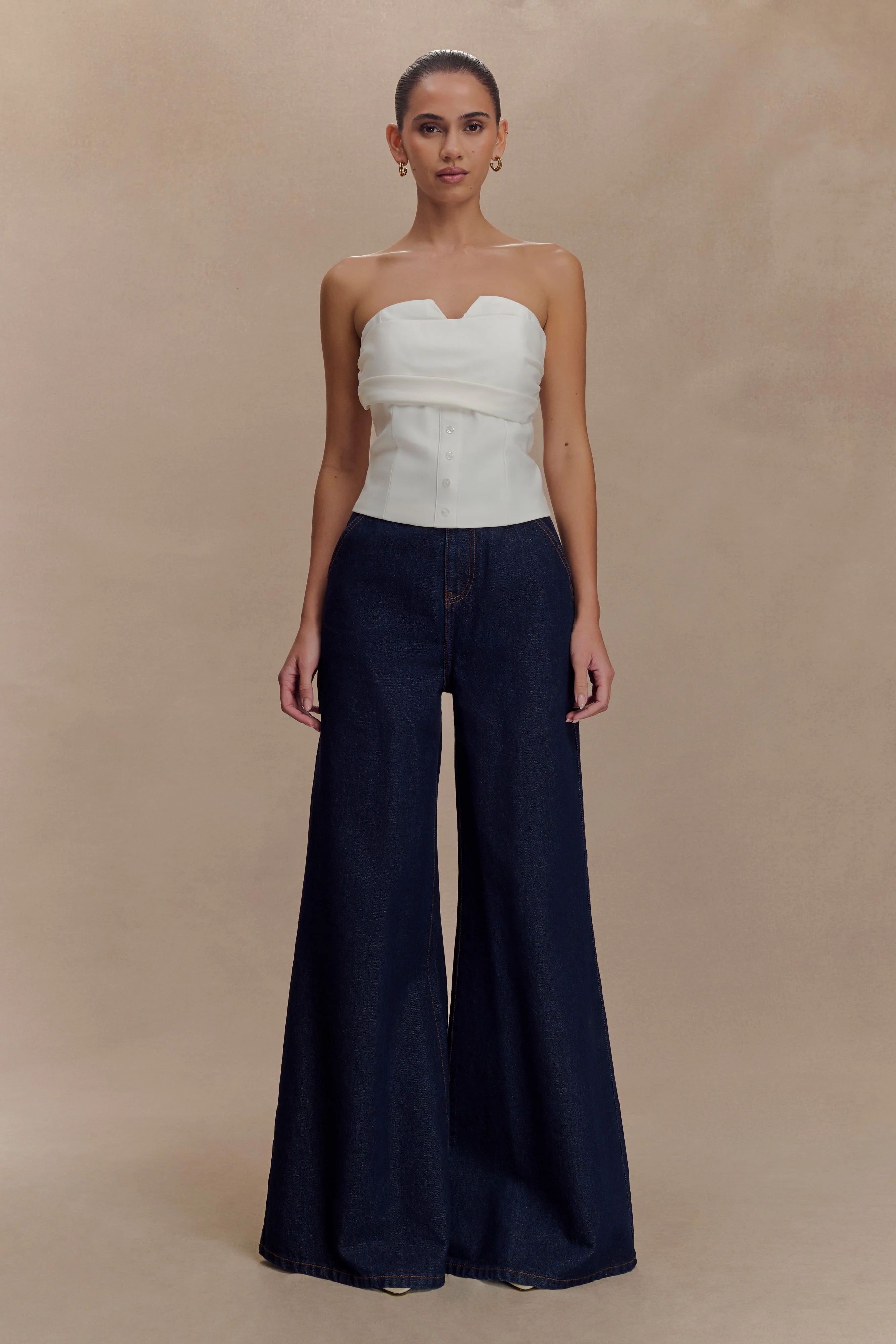 Zillah Strapless Cotton Top - White - Image 5