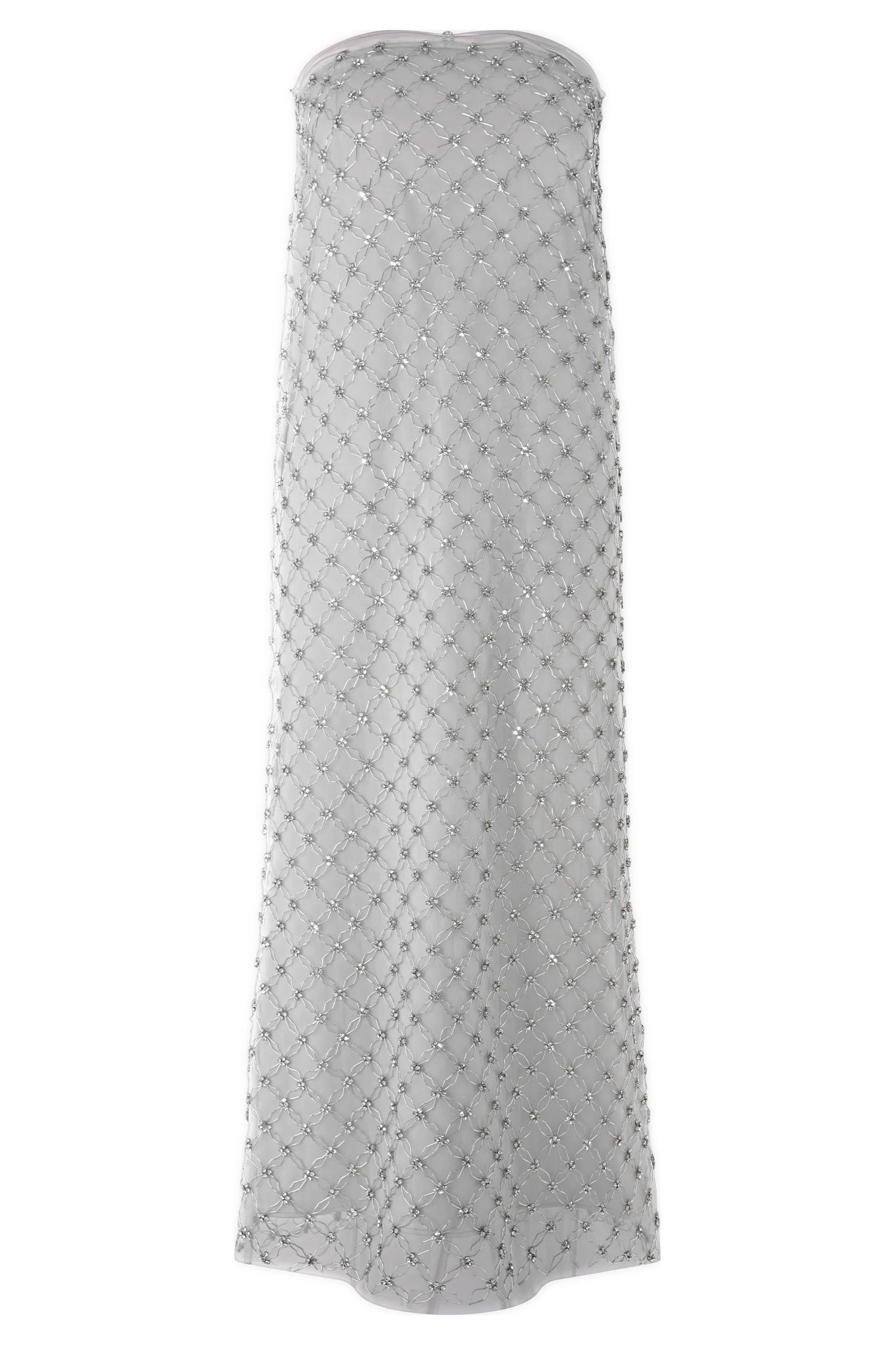 Zuri Hand Beaded Embellished Maxi Skirt - Silver - Image 8